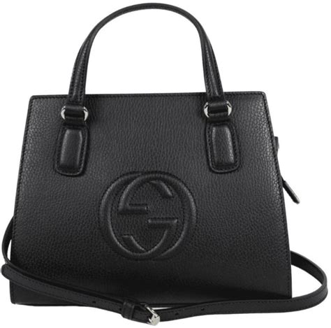 gucci 607722|Gucci Soho Leather Tote Crossbody Bag Black 607722.